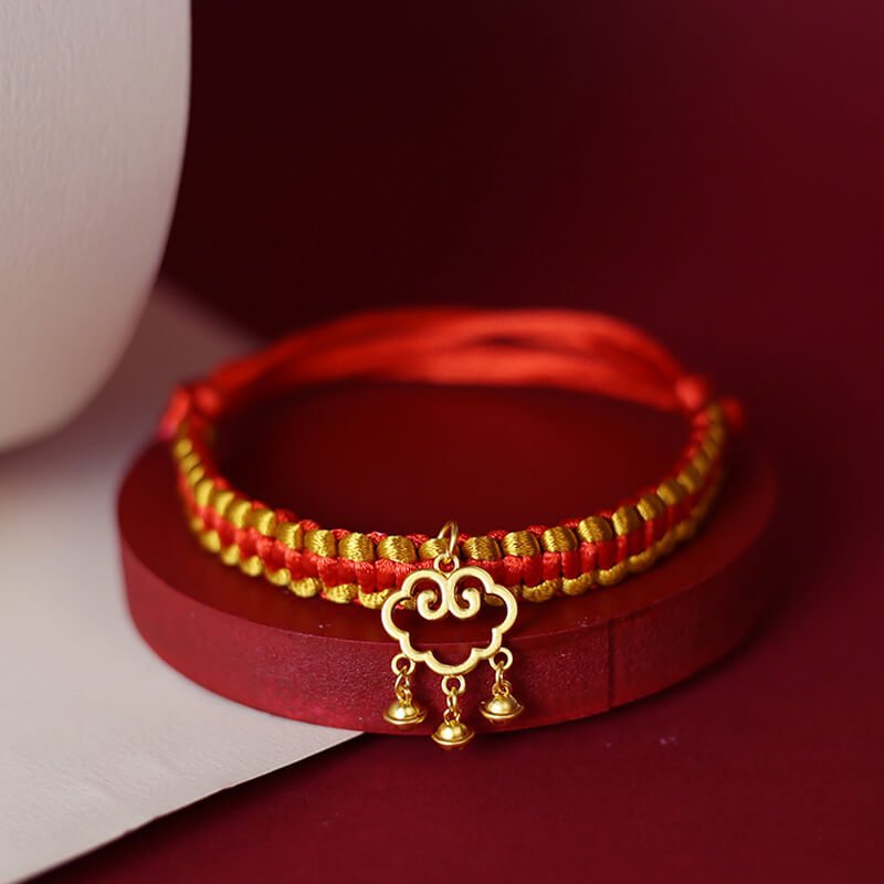 BodhiPaws red blessing collar for dogs and cats with gold charm